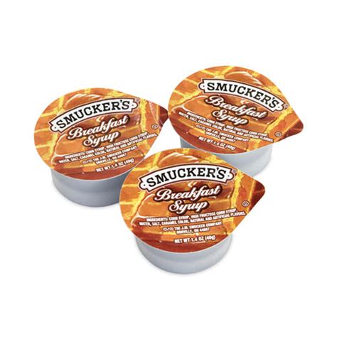 Smucker S Breakfast Syrup Single Serve Packs 1 4 Oz Mini Tub 100 Box Delivered In 1 4 Business Days