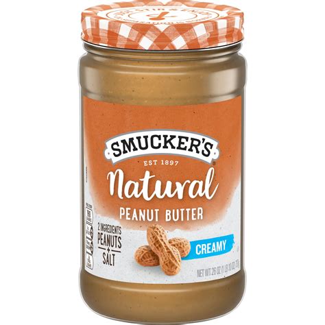 Smucker S Natural Peanut Butter Creamy 16 Oz Jar Smucker S Natural Peanut Butter Creamy 16 Oz Jar