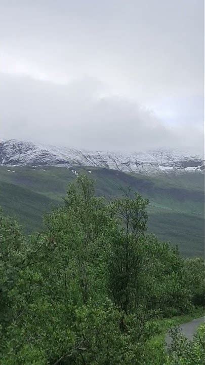 Snow In The Mountains On The Coldest Summer Day In 100 Years In Troms