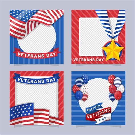 Social Media Template For Celebrating Veterans Day Stock Illustration Illustration Of Clothing Media 258391096