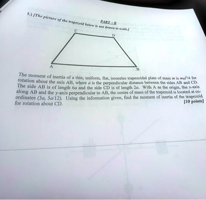 Solved 5 The Picture Of The Trapezoid Below Larlea Drawn Scal Solved 5 The Picture Of The Trapezoid Below Larlea Drawn Scal