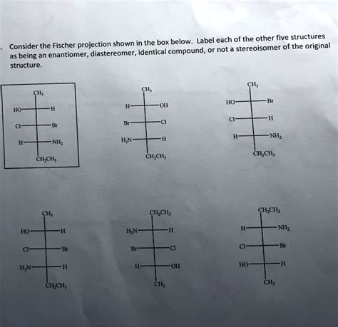 Solved Consider The Fischer Projection Shown In The Box Below Label Solved Consider The Fischer Projection Shown In The Box Below Label