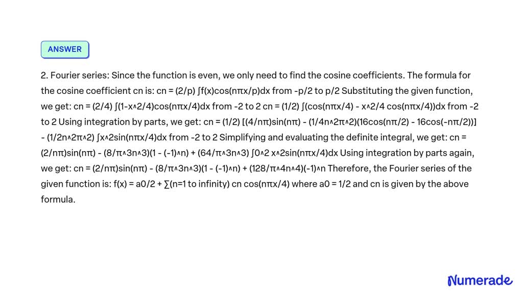 Solved Is The Given Function Even Or Odd Or Neither Even Nor Chegg Com