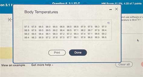 Solved Pint S Possible Refer To The Table Of Body Temperatures