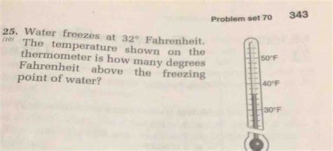 Solved Problem Set 70 343 25 Water Freezes At 32 Fahrenheit 10