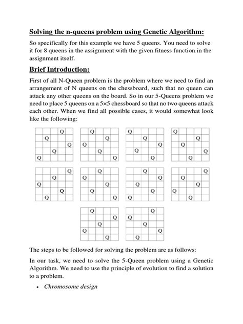 Solving The 5 Queens Problem Using Genetic Algorithm Towards Ai