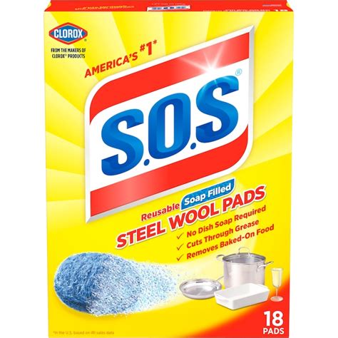Sos Steel Wool Scouring Soap Pad 18 Pack In The Sponges Amp Scouring