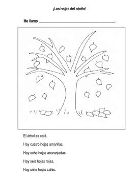 Spanish Fall Leaves Worksheet Las Hojas Del Oto O By La Proferia