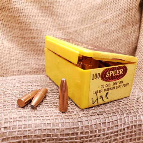 Speer 30 Caliber 308 180 Gr Magnum Soft Point Bullets Box Of 100 Speer 30 Caliber 308 180 Gr Magnum Soft Point Bullets Box Of 100