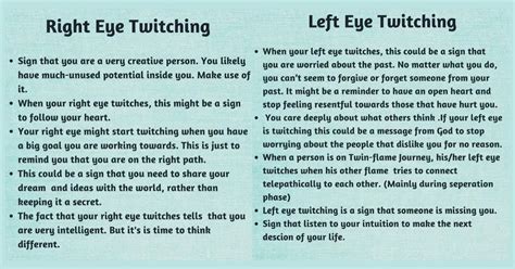 Spiritual Meaning Of Right Eye Twitching For Women