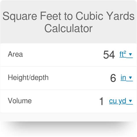 Square Feet To Cubic Yards Equation At Rubin Rogers Blog