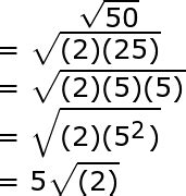 Square Root Of 50 Simplified