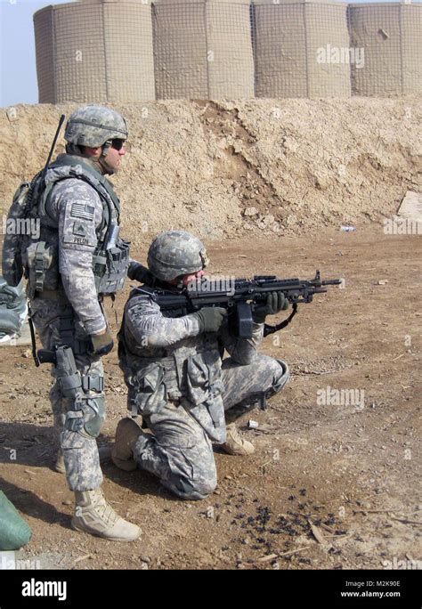 Ssg Pelon Instructs One Of His Soldiers Joint Base Balad Iraq