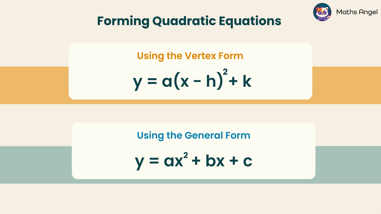 Standard To Vertex Form Quadratic Equations Youtube
