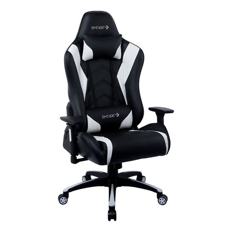 Staples Emerge Vartan Bonded Leather Gaming Chair White Black 58542