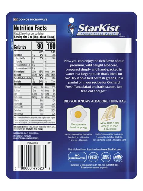 Starkist Albacore White Tuna In Water Pouch 6 4 Oz Fry S Food Stores