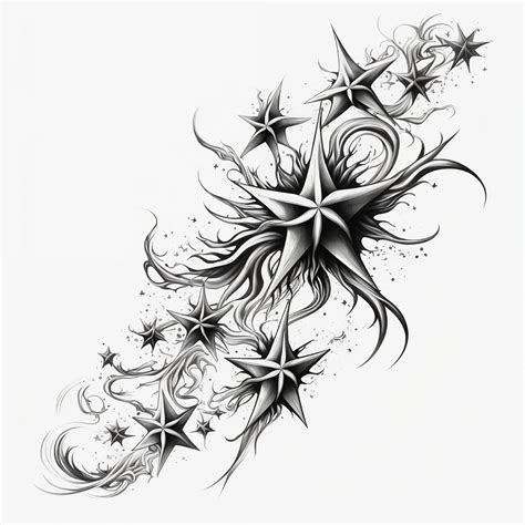 Stars Tattoo Design White Background Png File Download High Resolution