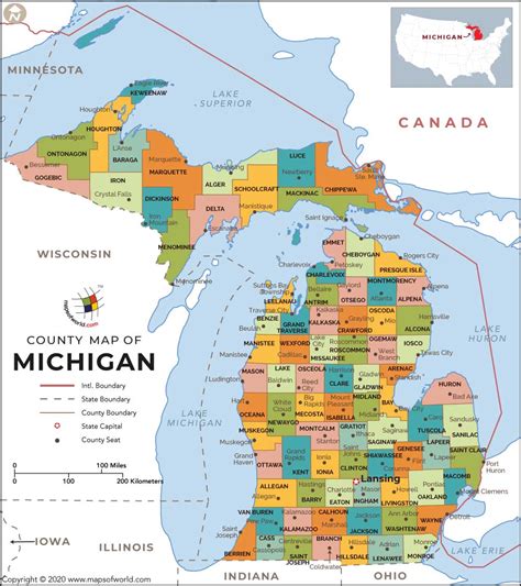 State And County Maps Of Michigan