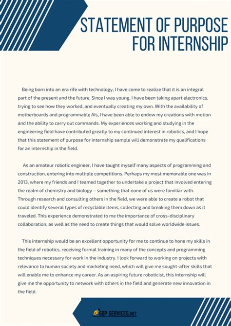 Statement Of Purpose For Internship Mazten