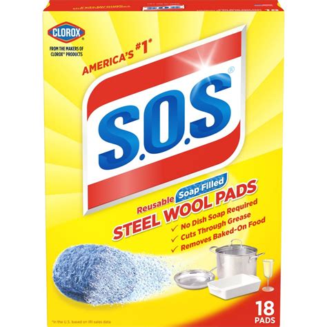Steel Wool Soap Pads S O S 18 Count Heavy Duty Scouring Pads Sos Pads