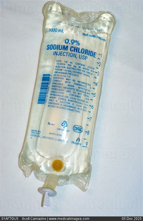 Stock Image Intravenous Iv Bag Containing One Liter 1000 Ml Of 09