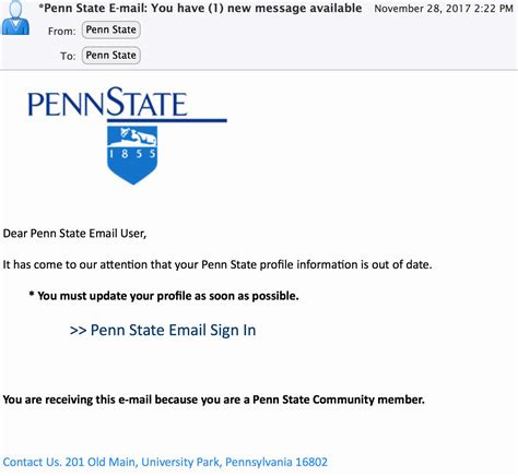 Stop Phishing Scams Penn State E Mail You Have 1 New Message Stop Phishing Scams Penn State E Mail You Have 1 New Message