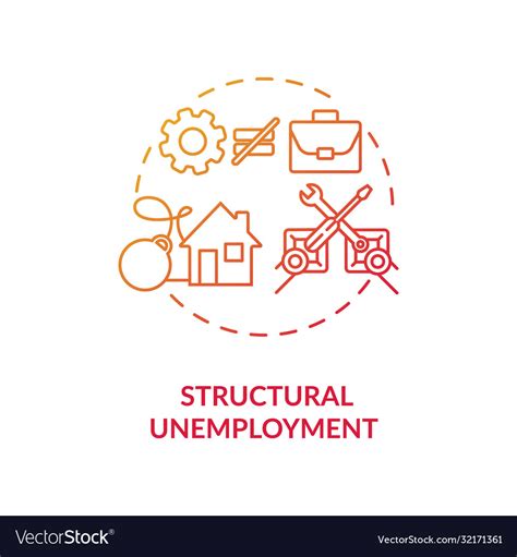 Structural Unemployment Red Gradient Concept Icon Stock Vector Image