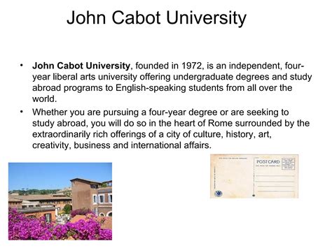 Study At John Cabot University English Taught Degree Programs