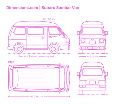Subaru Sambar Van Dimensions Drawings Dimensions Com