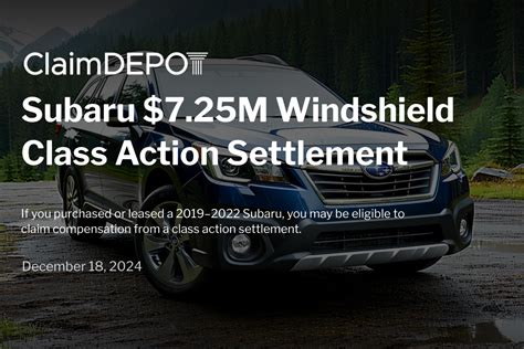Subaru Windshield Settlement Payout Subaru Windshield Settlement Payout