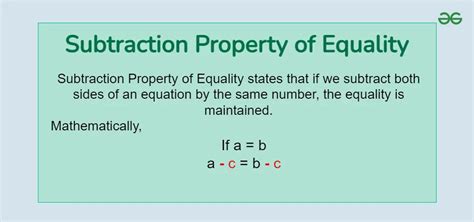 Subtraction Property Of Equality Geeksforgeeks