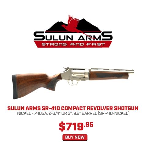 Sulun Arms Sr 410 Compact Revolver Shotgun 410Ga 2 3 4 Or 3 9 8 Barrel Sr 410