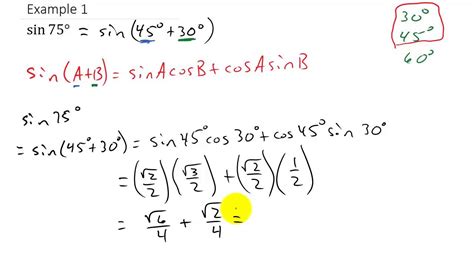 Sum Difference Identities Applications Examples Uses Video