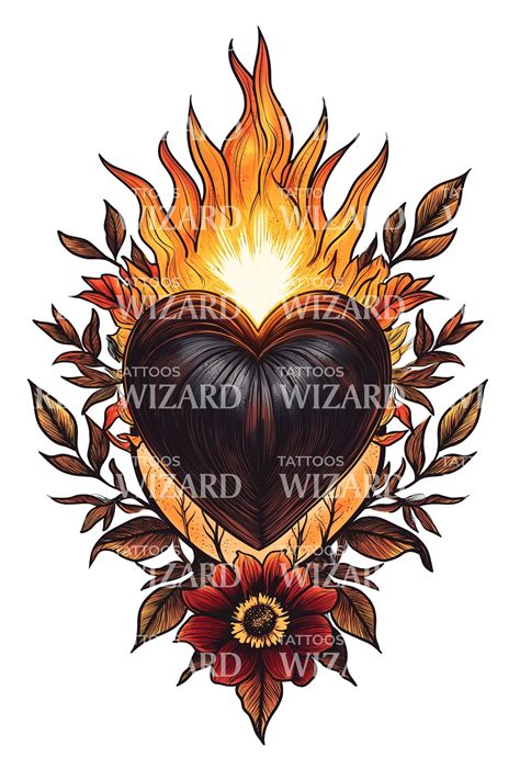 Sunburst Flame Heart Tattoo Design Tattoos Wizard Designs Sunburst Flame Heart Tattoo Design Tattoos Wizard Designs