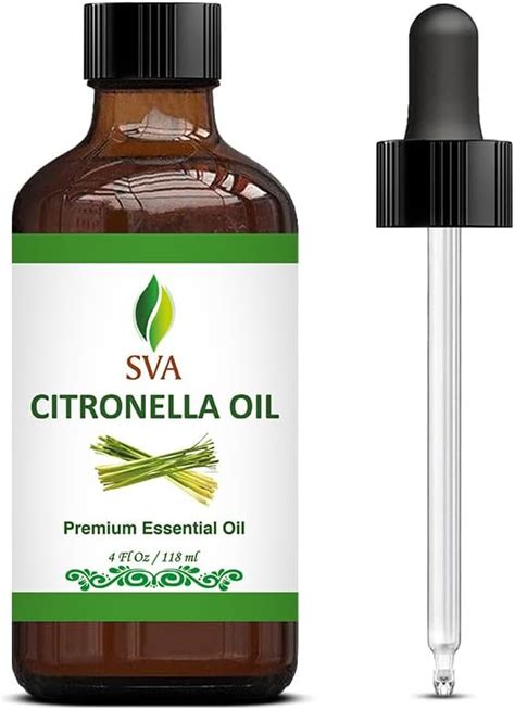 Sva Organics Aceite Esencial De Citronela Org Nico Usda 4 Onzas Aceite