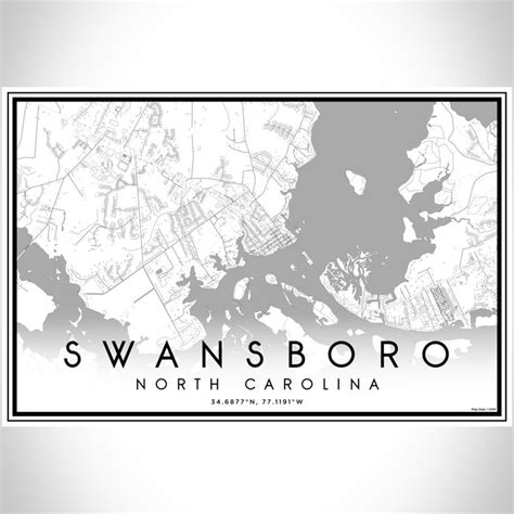 Swansboro North Carolina Map Print In Classic Jace Maps Swansboro North Carolina Map Print In Classic Jace Maps