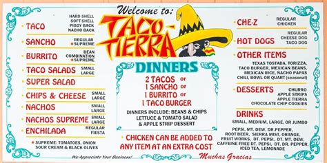 Taco Tierra Of Mt Carmel Mt Carmel Il 62863 Menu Reviews Hours