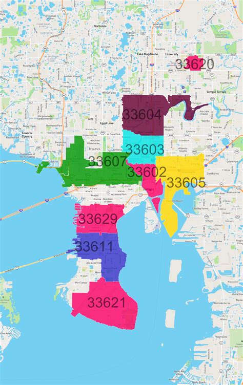 Tampa Florida Zip Codes Map And Full List