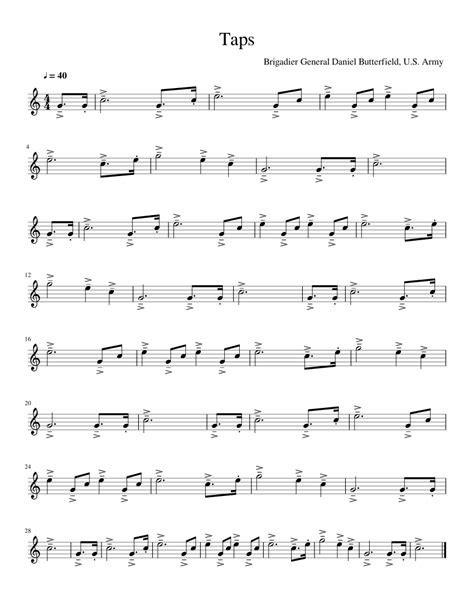 Taps Trumpet Sheet Music Sheet Taps Trumpet Sheet Music Sheet