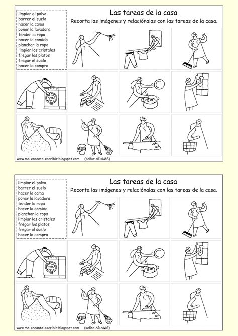Tareas De La Casa Tareas De Casa Actividades Para Clase De Espa Ol