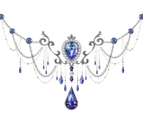 Tatuaje De Joya Con Cristales Azules Y Perlas