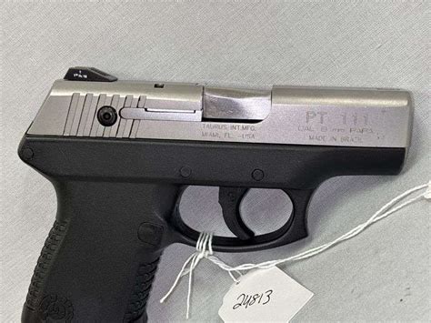 Taurus Pt 111 Millennium G2 Stainless Gray 9Mm 3 2 Inc 1111039G212g 12 1 Rounds 3 2 Barrel Polymer Grips Stainless Silver 3 Dot Sights