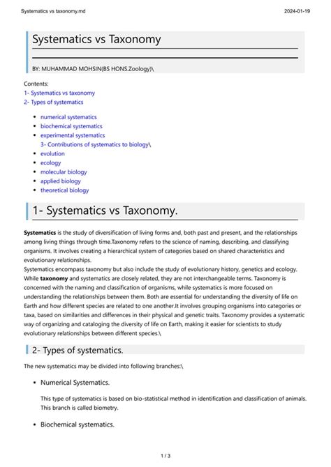 Taxonomy N Systematics 2