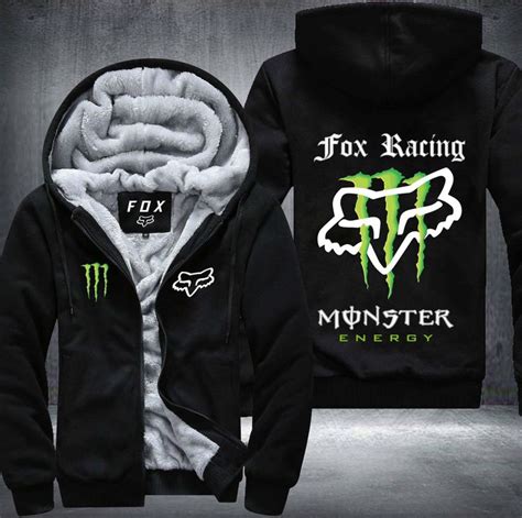 Teedcma Fox Racing Monster Energy Zip Hoodie Fleece Jacket 298 Gift