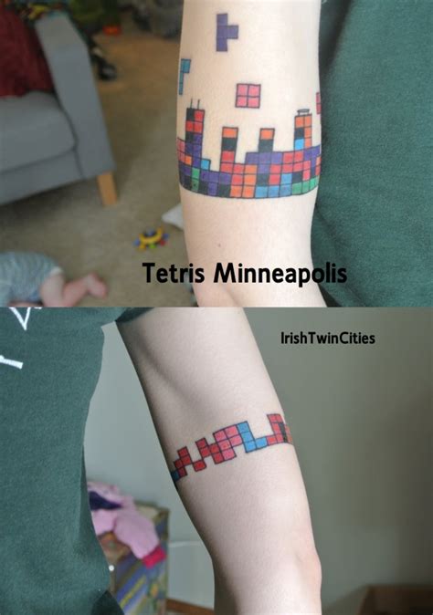 Tetris Tattoos 52 Incredible Video Game Tattoo Ideas For True Gamers