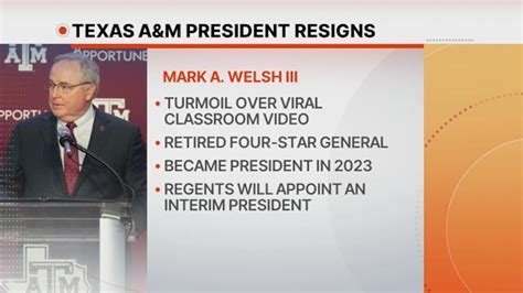 Texas A M President Mark A Welsh Iii To Step Down After A Week Of Turmoil Over Viral Video Texas A M President Mark A Welsh Iii To Step Down After A Week Of Turmoil Over Viral Video
