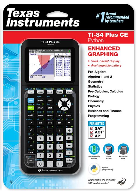 Texas Instruments Ti 84 Plus Ce Graphing Calculator Python Edition Black School Pack 10 Pack Technology Solutions For K 12 Schools Community Colleges And Universities