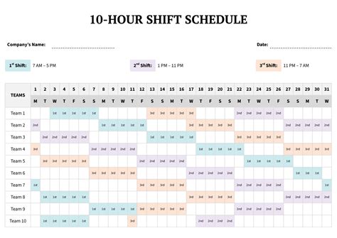 The 10 Hour Shift Schedule 4 Free Excel Templates