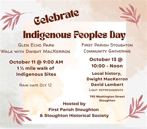 The 2Nd Annual Stoughton Indigenous Peoples Day Events On October 11Th