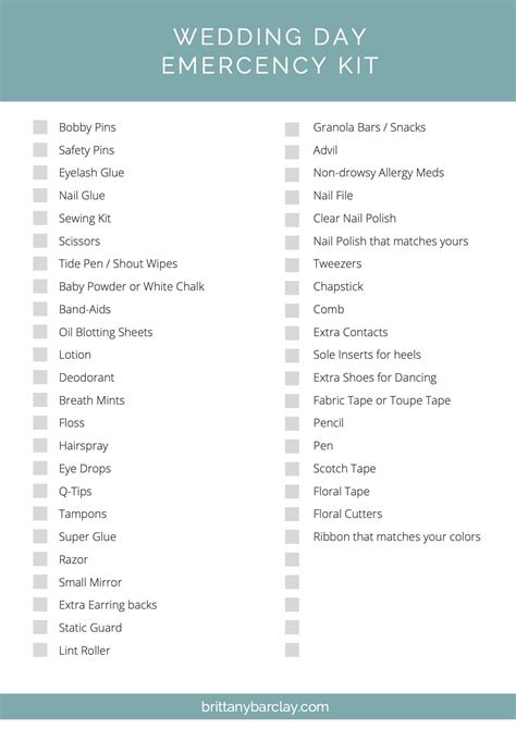 The Best Wedding Emergency Kit List For Brides Artofit
